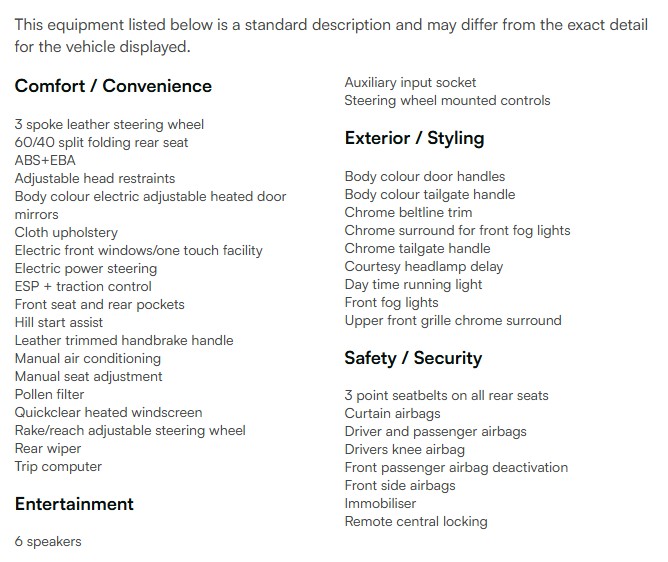 vehicle equipment