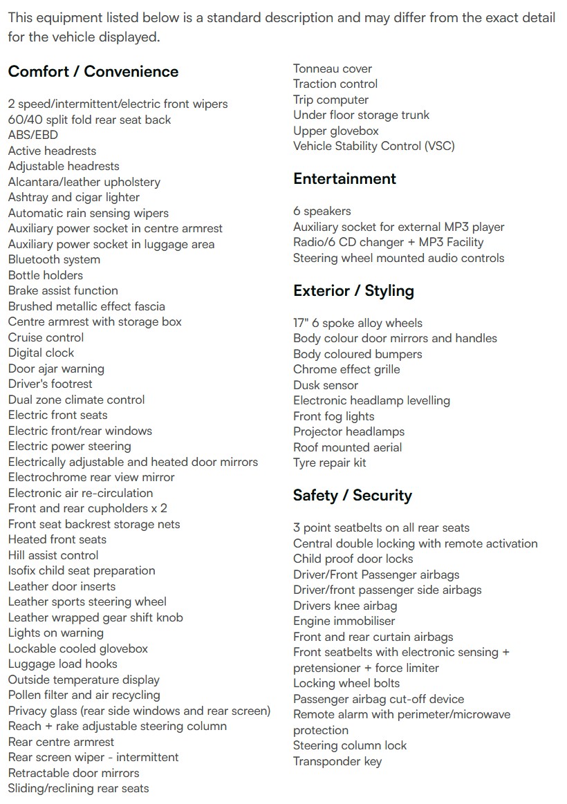 vehicle equipment