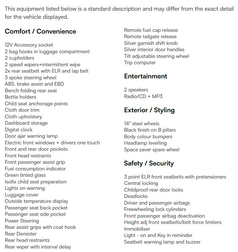 vehicle equipment