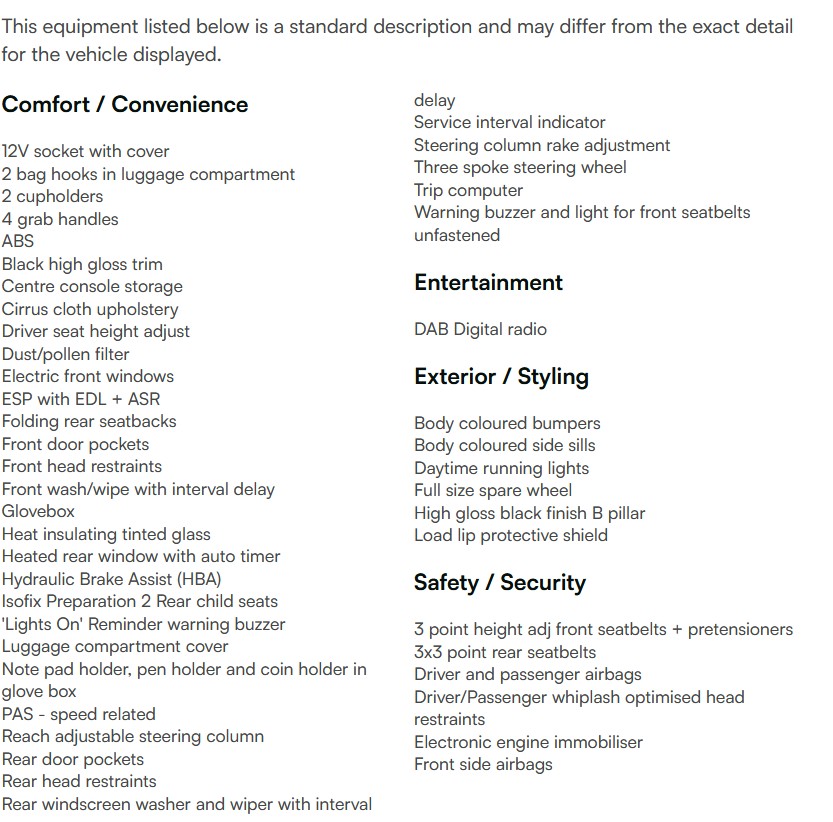 vehicle equipment