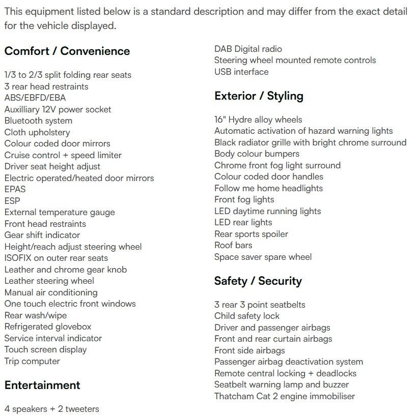 vehicle equipment