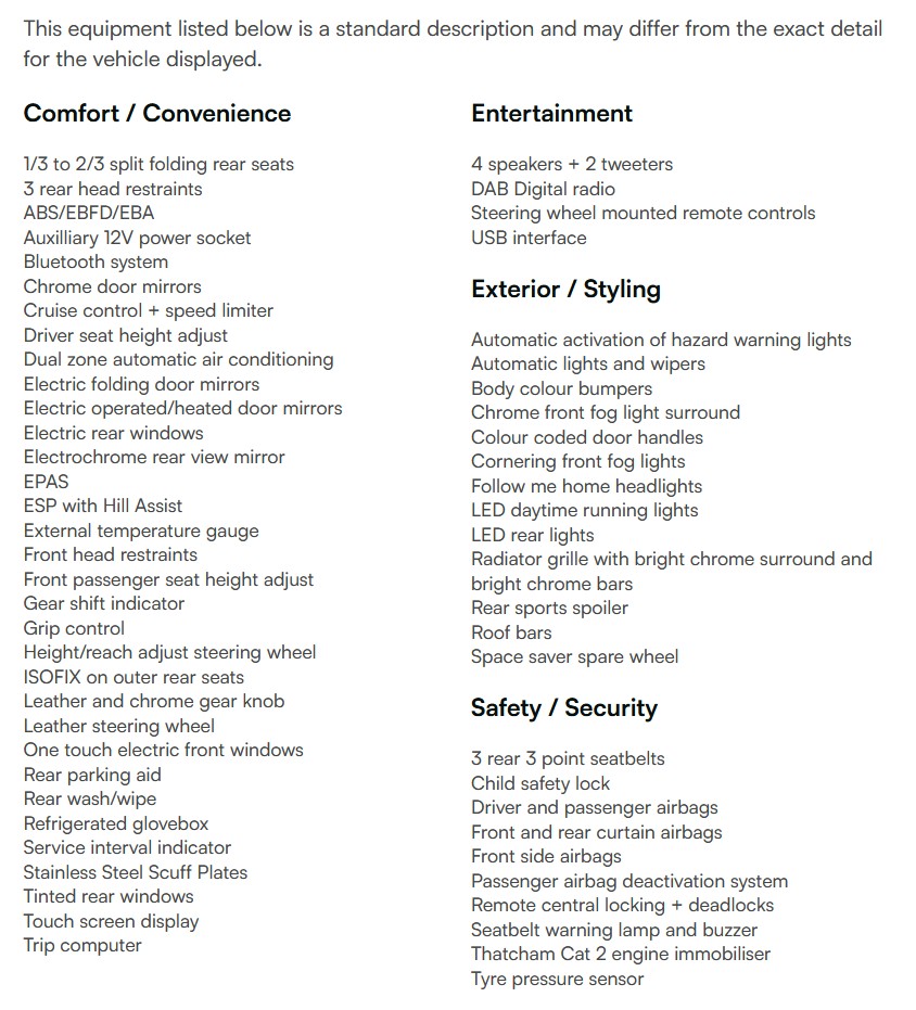 vehicle equipment