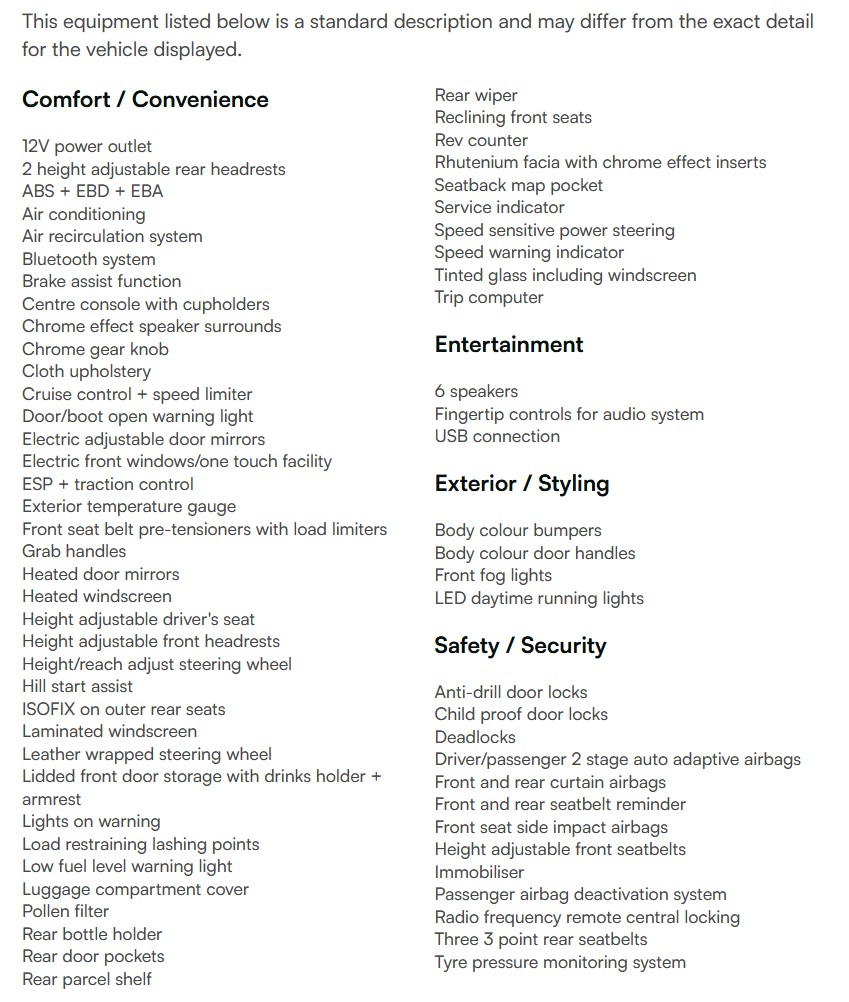vehicle equipment