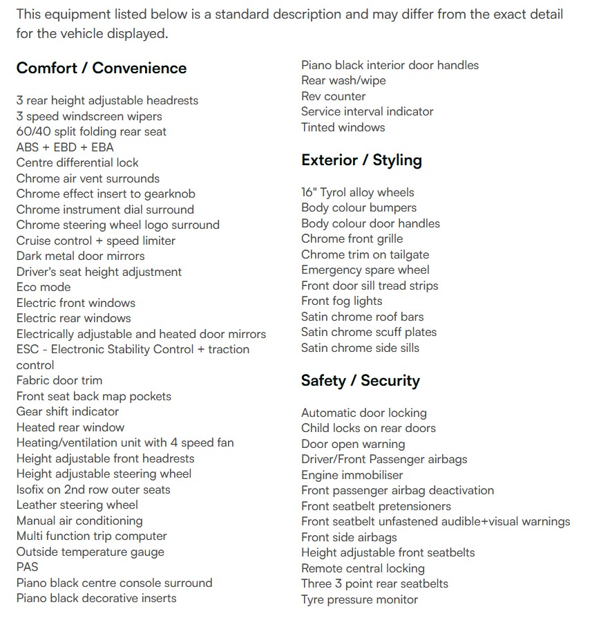 vehicle equipment