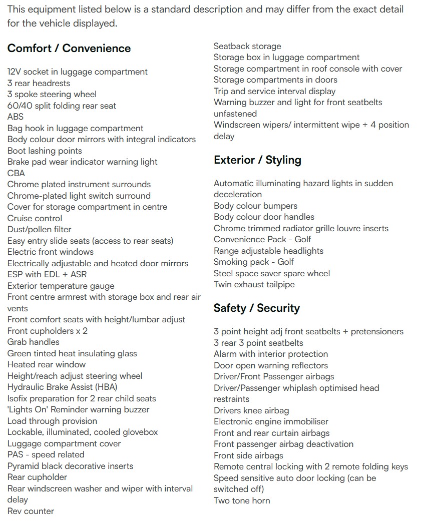 vehicle equipment