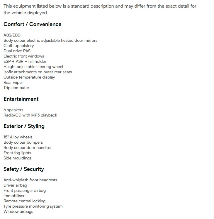 vehicle equipment