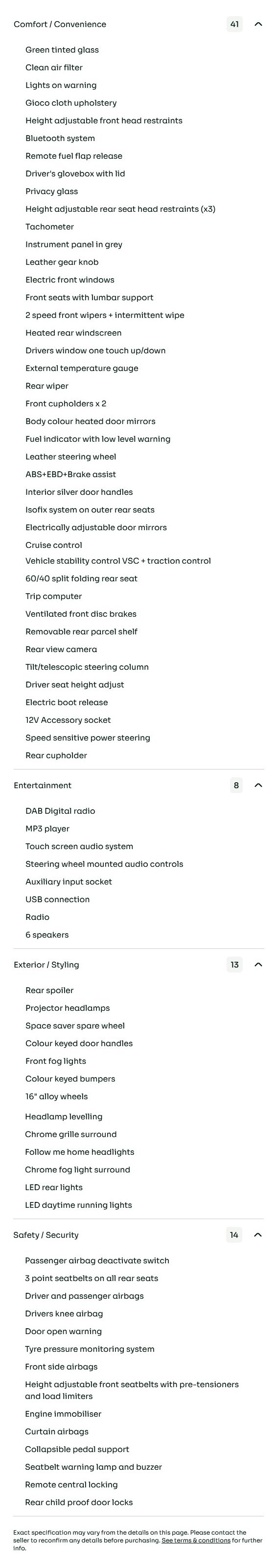 vehicle equipment