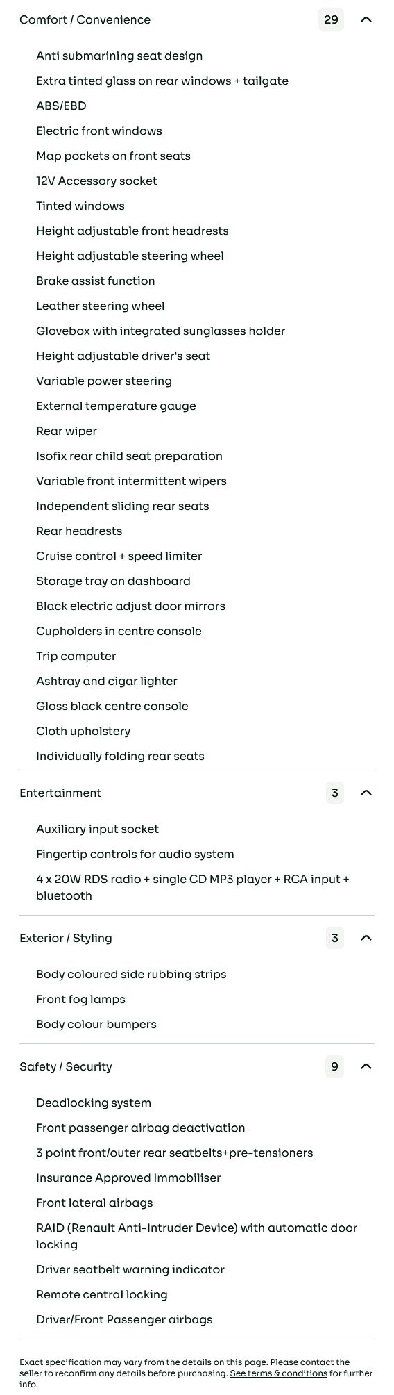 vehicle equipment